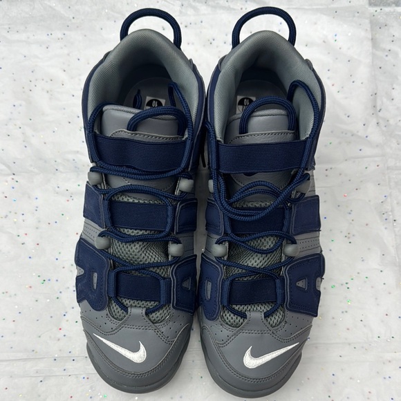 Nike Air More Uptempo '96 Gray and Navy Sneakers - Picture 3 of 7